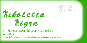 nikoletta migra business card